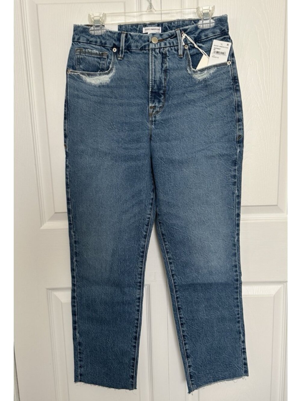 Good American Good Vintage with Frayed Hem Jeans Blue Size 6
